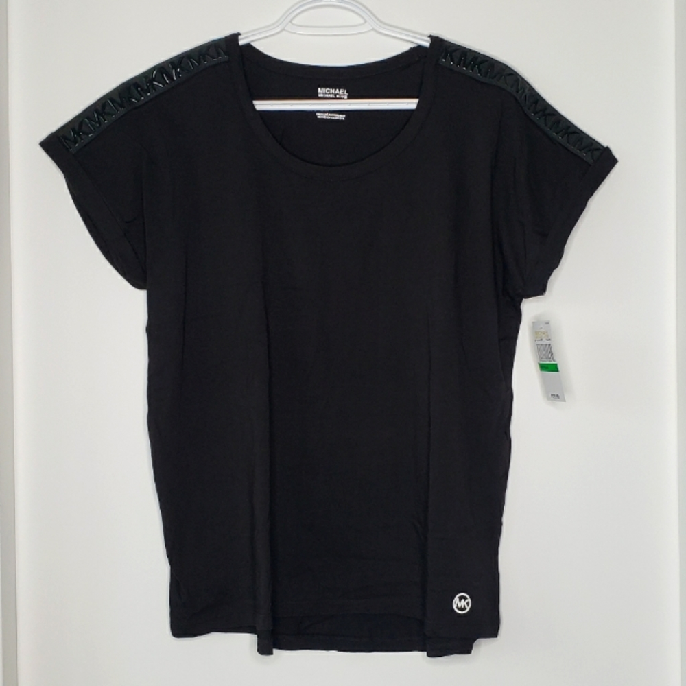 Michael Kors Tee With Logo Shoulder Strip